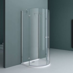Sogood double porte de douche pivotante 130x195cm paroi de douche en verre ESG transparent avec traitement Nano anti-calcaire Teramo22