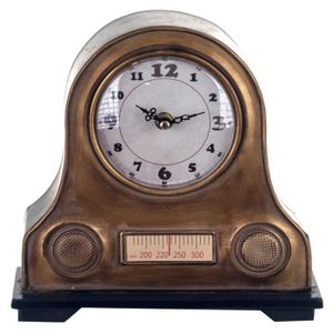 Coloris MARRON Horloge pendule originale à poser Tête Hélice Style Vintage 