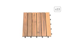 DALLAGE Lot de 33 dalles bois d'acacia 30x30 cm format dro