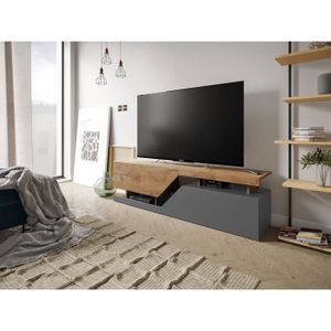 MEUBLE TV Meuble TV nesezi - bois et gris - 160 cm - style i