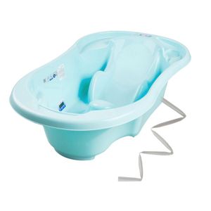 BAIGNOIRE  Baignoire bébé avec réducteur intégré - MON MOBILIER DESIGN - Bleu + Tuyau - Thermomètre et bonde inclus