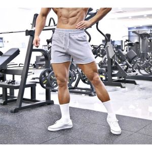 SHORT DE SPORT Short,Shorts de fitness pour hommes, courts de musculation, de survêtement de marque,séchage rapide- gray[D41681]