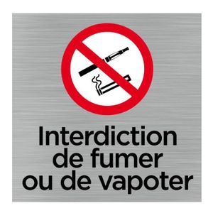 PLAQUE DE PORTE Pictogramme Interdit de fumer/vapoter Q1062Plaque 