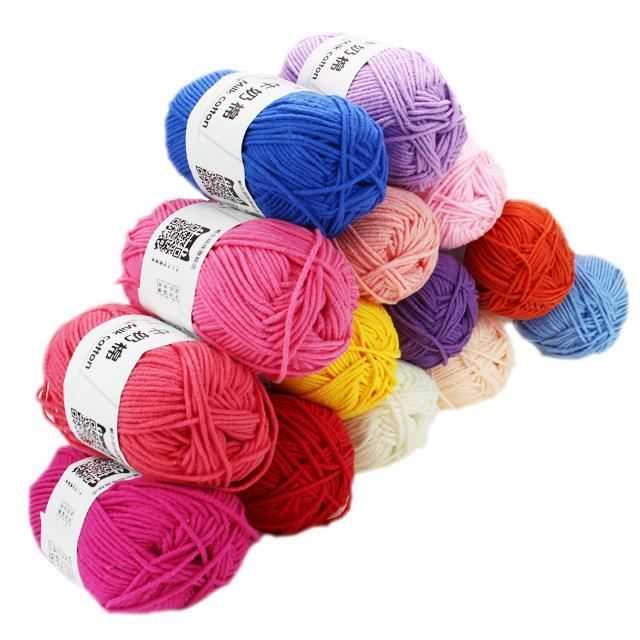 Lot de 4 pelotes de laine épaisse 100 % coton pour crochet, 100 g de laine acrylique  multicolore pour vêtements de bébé, pull, c,345 - Cdiscount Beaux-Arts et  Loisirs créatifs