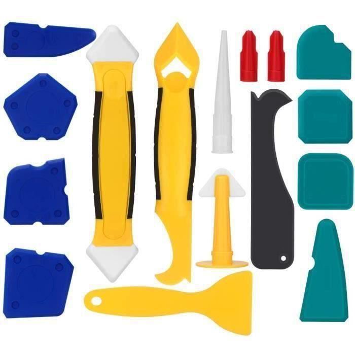 Ensemble de 5 spatules professionnelles, silicone et raclette acrylique  pour des joints parfaits - jaune
