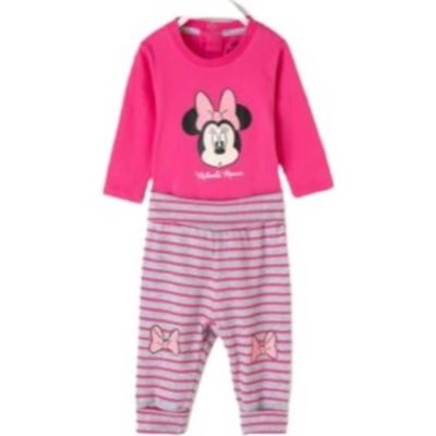 ensemble bebe 2 pieces pyjama en velours bonnet minnie - disney rouge  pyjamas et dors bien