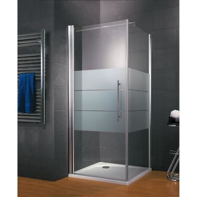 Paroi De Douche Noire 100x195 Cm – Verre ESG Trempé Semi-dépoli – Aluminium, Design Moderne
