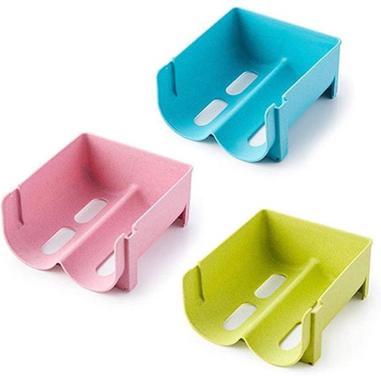 Porte-Bouteilles Réfrigérateur - Lot De 2 Organisateurs Empilables Antidérapants (Blanc)
