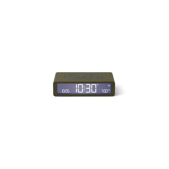 Lexon Flip Classic Lighted Morning Alarm Clock, Reversible, Face On, Snooze Function, LCD Display and Touch Light, Rechargeable via USB-C - Gold