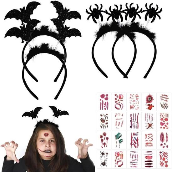 Lot De 3 Serre-têtes Halloween Sanglants (couteau, Ciseaux, Seringue) - Accessoire Déguisement Effrayant - 12