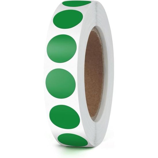 Pastilles Autocollantes Rondes Vert 13 Mm - Lot De 1000 - Étanches Et Adhésives
