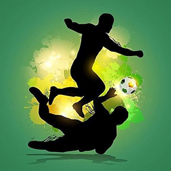 Toile Artistique Motif Joueur De Football Dribbles Travers