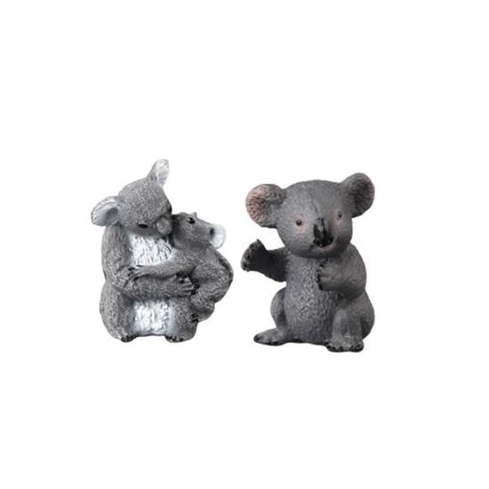 2 pièces Koala famille décorations cadeau d'anniversaire arrangement de bureau modèles d'animaux en plastique  STATUE - STATUETTE