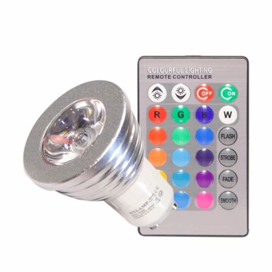 Ampoule LED GU10 3W RGB 220V M1 80° SILUMEN Multicolore