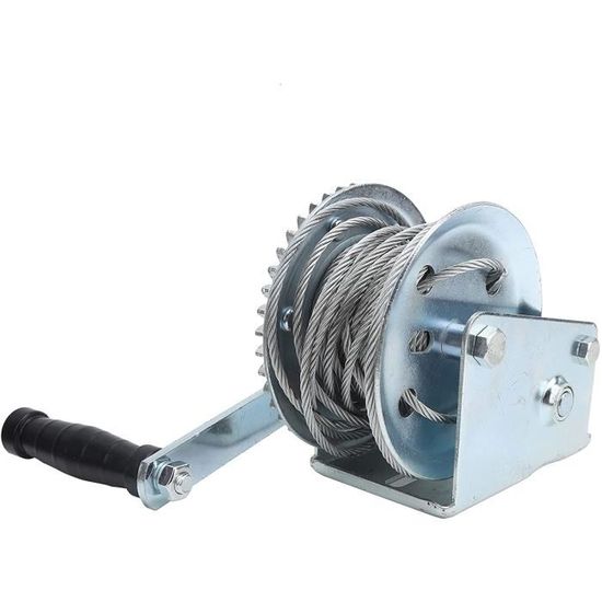 Treuil Manuel FreeTec 2500lbs Avec Sangle Polyester 10m - Treuil Bateau & Remorquage Bleu