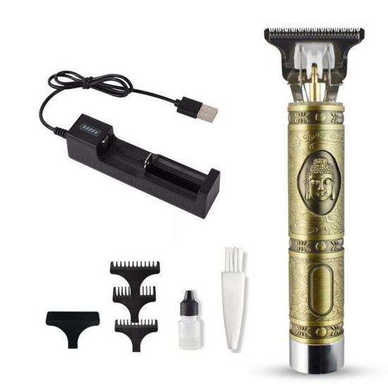 01 USB Tondeuse à cheveux électrique numérique sans fil pour hommes, coupe étroite, salon de coiffure, lame e