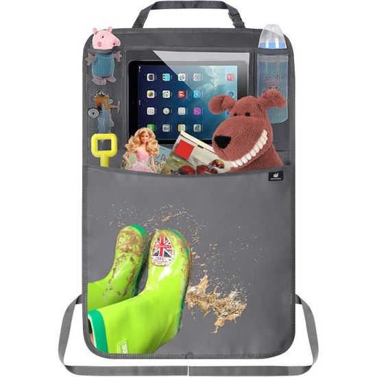 Lot 2 Protège-dossiers Voiture Enfant Avec Poche Tablette 10" - Tissu Oxford 600D Imperméable, 8 Poches, Organiseur