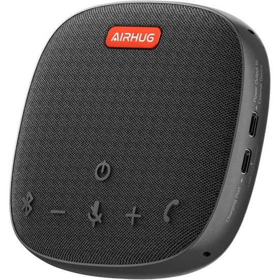 N Newline Haut Parleur PC Conférence, 4 Micros Réduction Du Bruit Par L'IA, Captation De La Voix à 360°, Conference Speaker, Supporte Bluetooth/USB/ Dongle/Cascade Duale