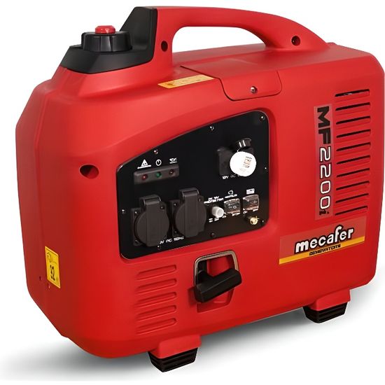 MECAFER Groupe électrogène Inverter moteur essence 4 temps 2200 W max MF2200i