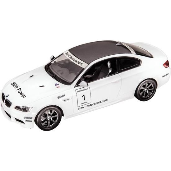 Voiture telecommandee BMW M3 1 14 MONDO Replique fidele d une BMW M3 Racing Blanc et Noir Cdiscount Jeux Jouets