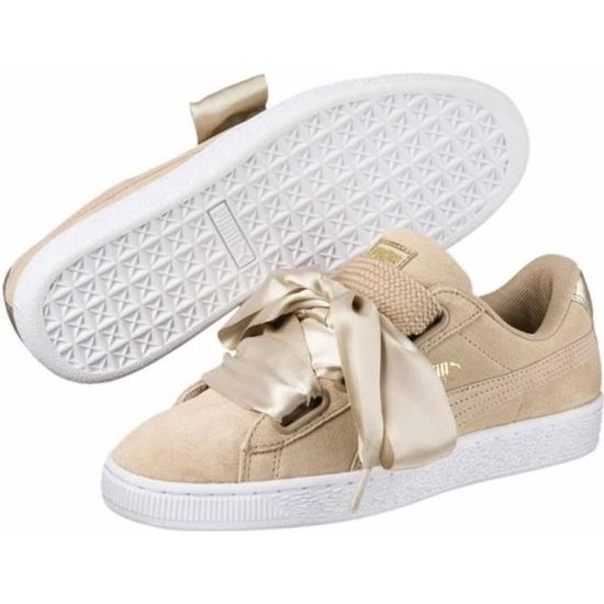 PUMA Baskets Basket Heart Safari Beige Femme Beige Cdiscount