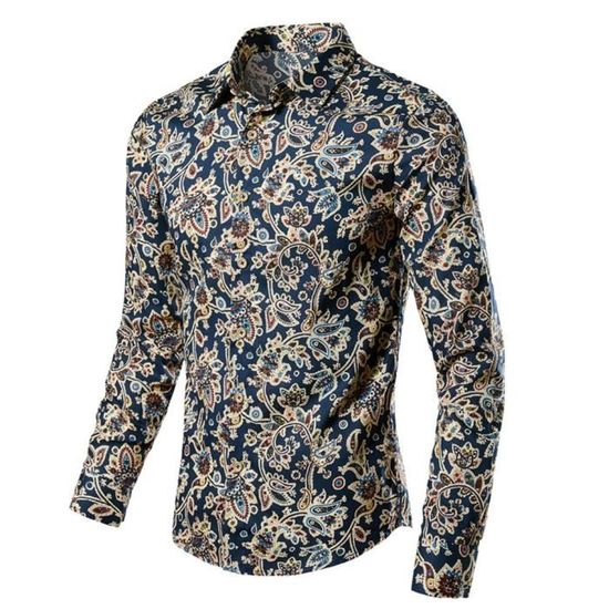 Blouson Cuir Homme Homme A Fleur Fleurs Tropicales Chemise Chemise