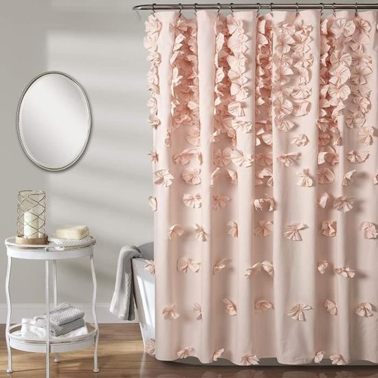 Lush Decor Riley Gardine – Halbtransparent, Mit Schleifen, Grau, 137x213 Cm, 100% Polyester