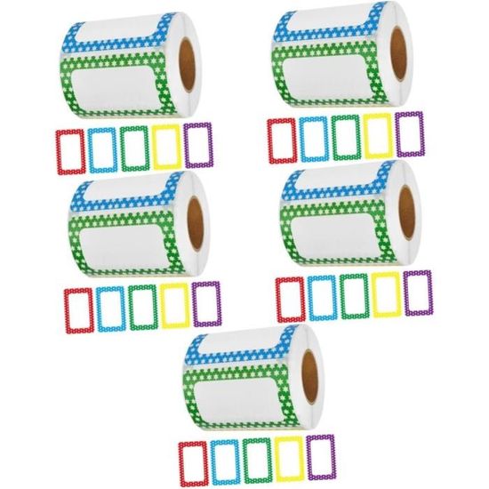 Ciieeo 5 Rouleaux Étiquette Vierge Autocollants Étiquettes Étiquettes