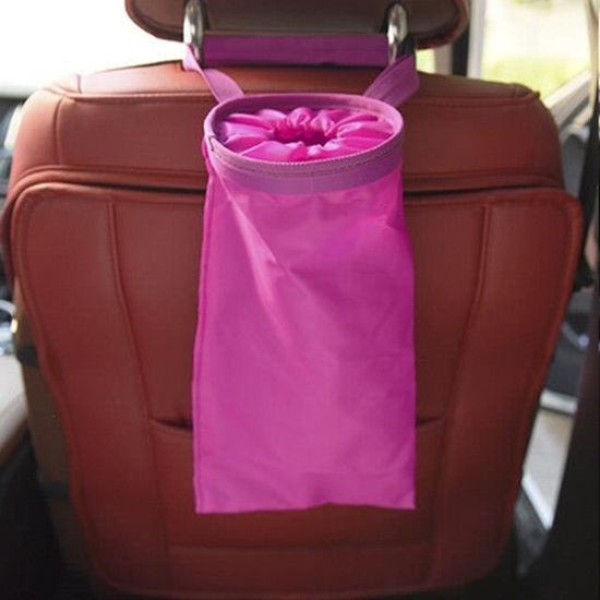 Poubelle De Voiture Pliable En Cuir - Organisateur Suspendu Étanché 20.5x14x6.5 Cm - Noir Élégant Pour Sièges Arrière