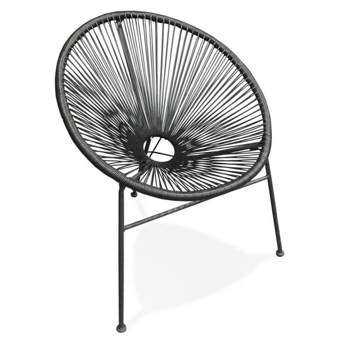 Fauteuil lounge 'TIKI' rond noir intérieur / extérieur