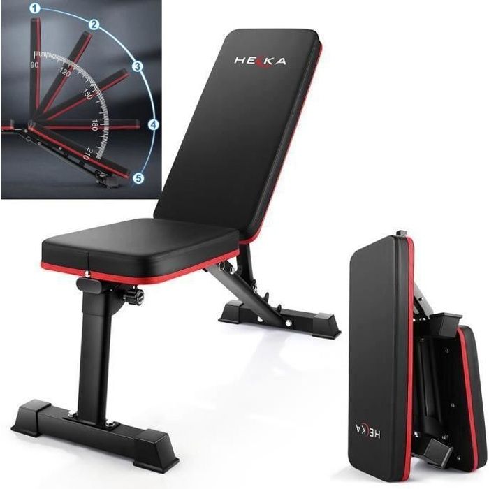Banc de Musculation Pliable Pro 200KG Max, Banc de Musculation Multifonction Mixte ,Réglable Inclinable Fitness pour Entrainement