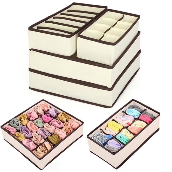 Boîte de rangement pour chaussettes 4 pièces pour sous-vêtements et chaussettes-BEMSM