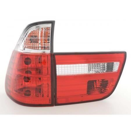 Paire de feux arriere BMW X5 E53-Z33 de 1998 a 2003 rouge - blanc D-FKRL07027