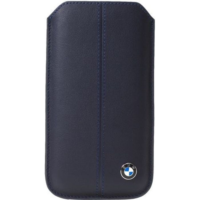 BMW Etui universel en cuir bleu taille S - Bleu