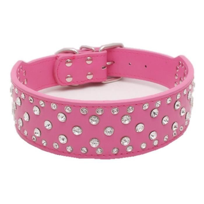 Traumdeutung-colliers pour grands chiens - Accessoires en strass pour animaux de compagnie, col - Modèle: hot pink L - FYCWXQC13378