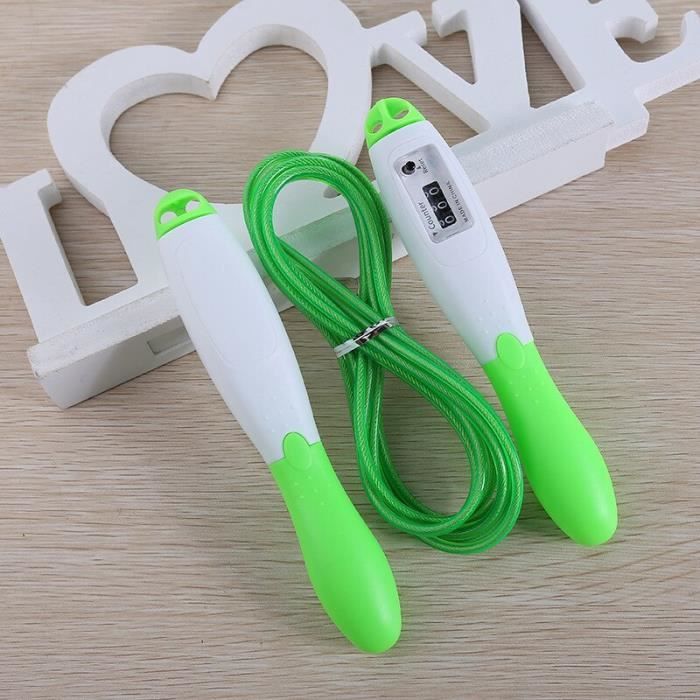 Nouvelle corde à sauter professionnel comptage électronique sauter aérobie équipement de Fitness - Modèle: green-3M - HSJSTSA05344