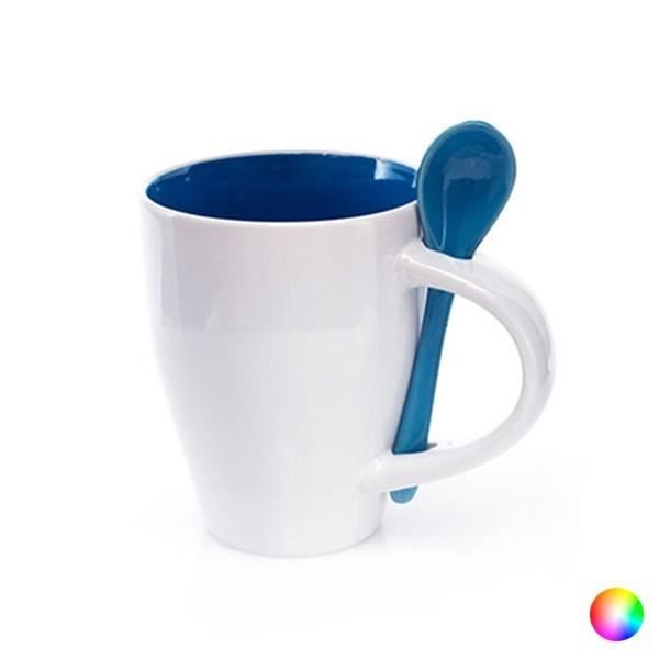 Tasse avec Cuillère (350 ml) Bicolore 149459