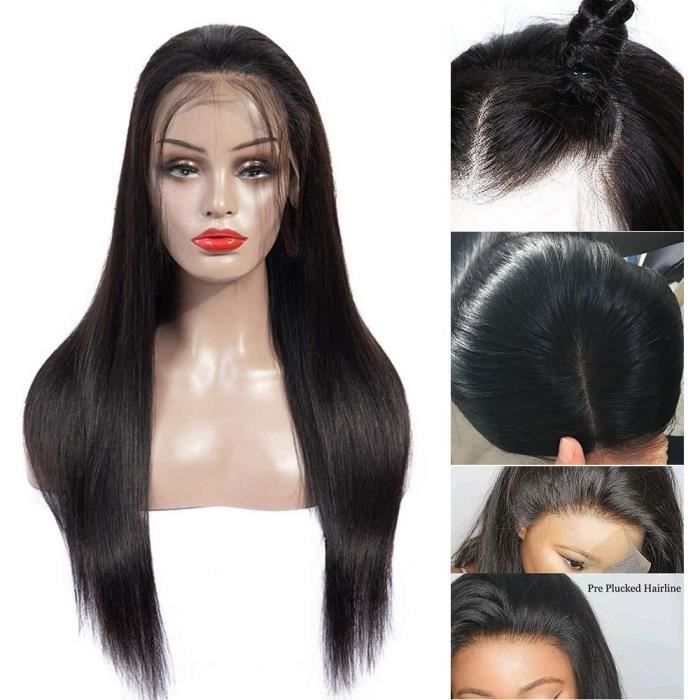 Perruque Bresilienne Lace Frontal 360 Boucle Perruque Bresilienne Lace Frontal Lisse Couleur Naturelle Cheveux Humains Non Transform