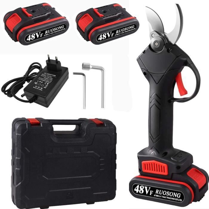 CISEAUX DE JARDIN in 48VF Secateur Electrique Professionnel Seacutecateur Eacutelectrique sans Fil pour Branches darbres agrave 175