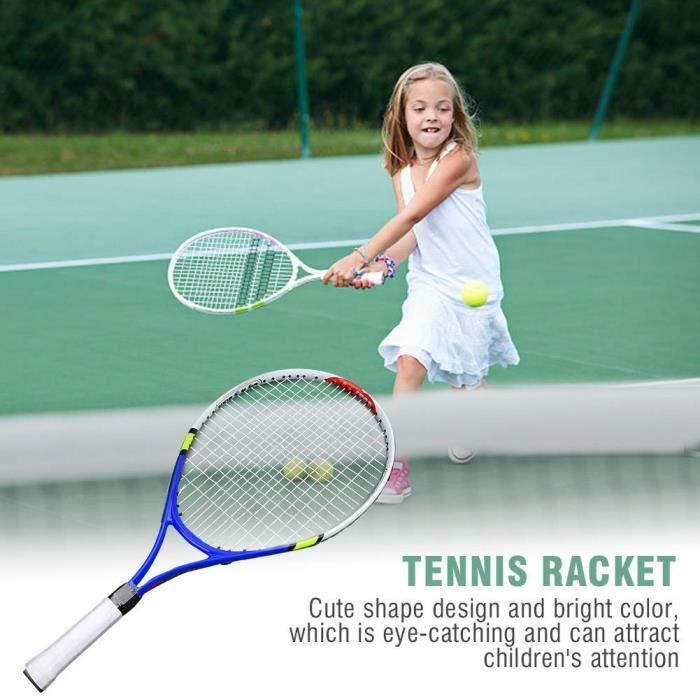 EBTOOLS raquette de tennis pour enfants Raquette de tennis simple à cordes durables pour l'entraînement des enfants (bleu)