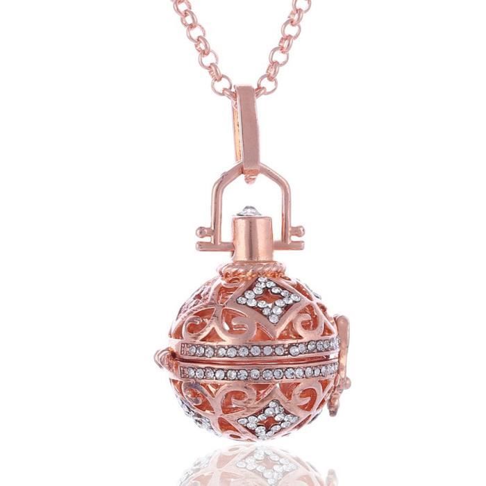 Collier /Sautoir Bola de grossesse – Motif Ciel étoile étincelante - Sautoir chaîne Doré , Grelot au choix - Doré