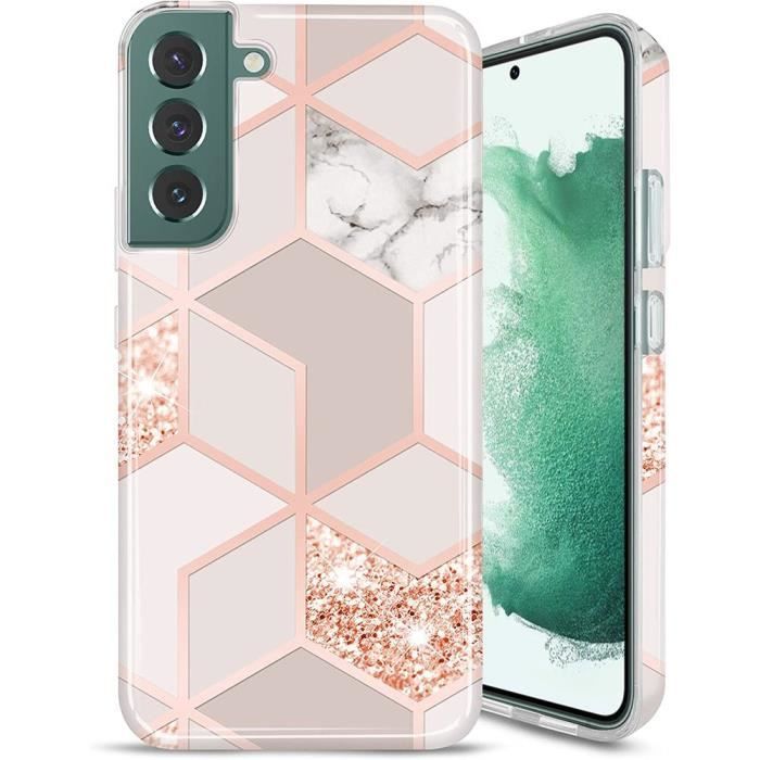 Coque pour Samsung Galaxy S22 Design Slim et Élégant TPU Résistant Anti-Rayures Rose