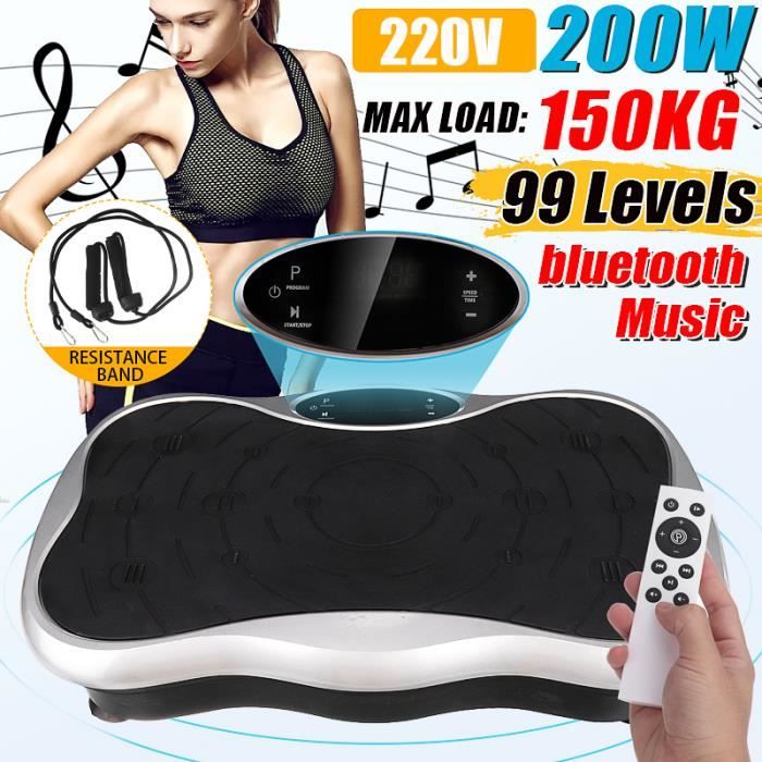 IVEENIR 200W 99-Level Exercise Plateforme Vibrante et Oscillante Ultra Slim -Brûleur de Graisses à la Maison - Bluetooth Music