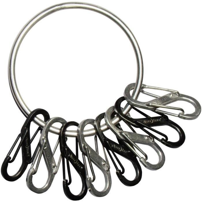 Porte-clés avec mousqueton NITE Ize NI-BRG-M1-R3 noir, argent 1 pc(s)