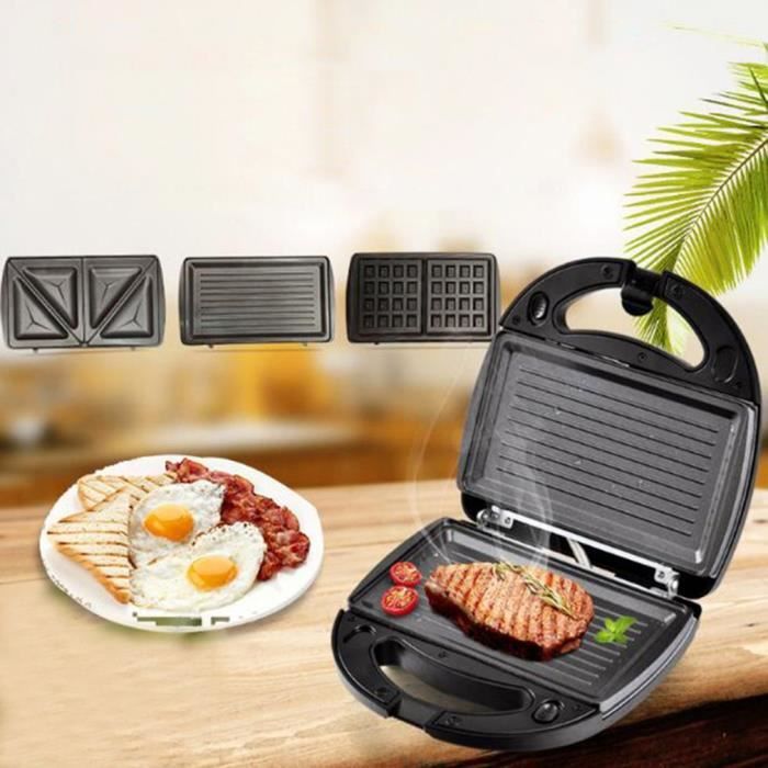 3 en 1 mini gaufrier électrique multifonctionnel gaufrier gaufrier