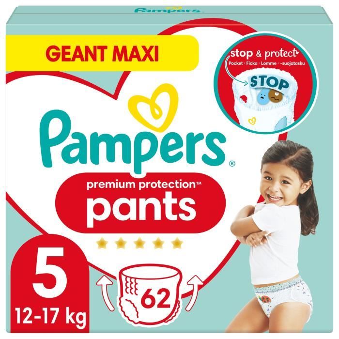 PAMPERS Premium Protection Pants Taille 5 - 62 Couches-culottes