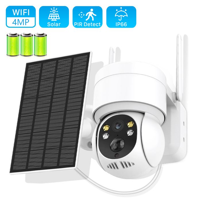 PRUMYA Caméra Surveillance WiFi Extérieure , Tuya Caméra Sécurité 1080P Etanche IP65 Batterie Rechargeable 10000mAh + Panneau Solair