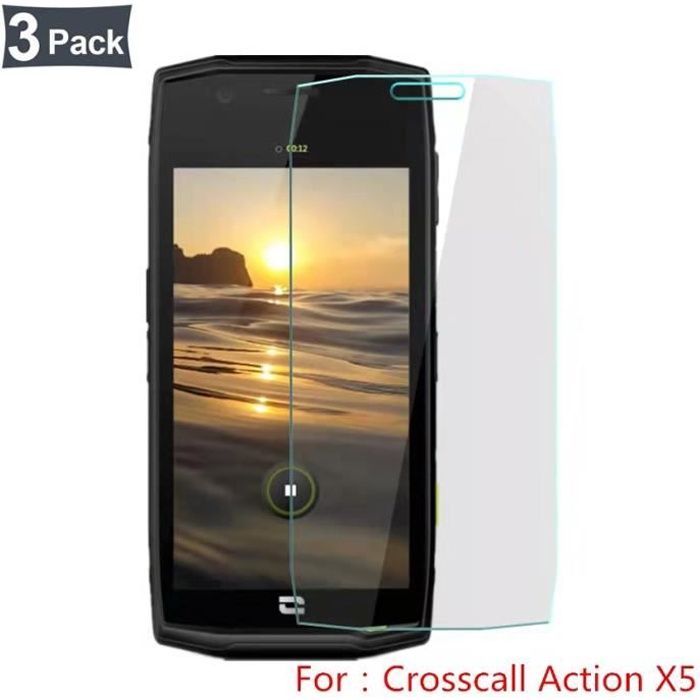 3 Pack pour CROSSCALL Action-X5 Verre Trempé Protection écran,Film Protection en Verre trempé écran Protecteur Screen Protector