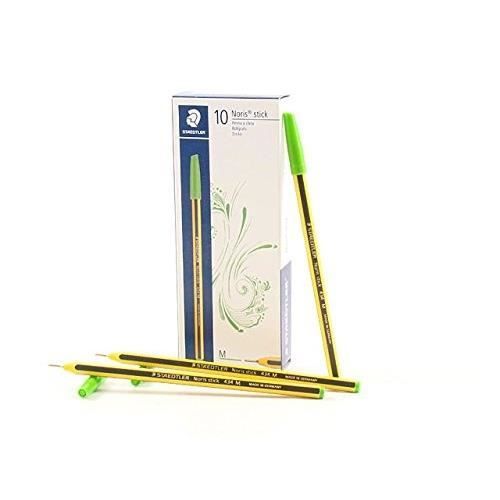 Staedtler Noris M Stick 434 51 - Stylo à bille - Vert clair - Conf.10 Pcs
