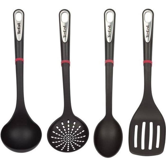 TEFAL - INGENIO Set de 4 Accessoires - Louche / Ecumoire / Cuillère / Spatule - K206S414